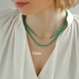 Green Agate Beaded Necklaces 3mm/6mm/8mm/10mm/12mm