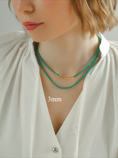 Green Agate Beaded Necklaces 3mm/6mm/8mm/10mm/12mm