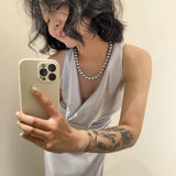 Grey Pearl Ingot Clasp Necklace - floysun