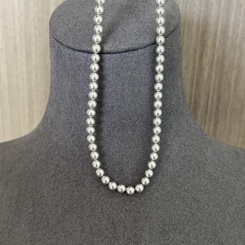 Grey Pearl Ingot Clasp Necklace - floysun