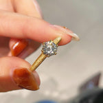 Hand - Brushed Silken Crown Ring – 1ct Solitaire - floysun