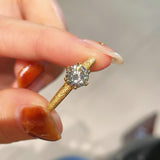 Hand - Brushed Silken Crown Ring – 1ct Solitaire - floysun