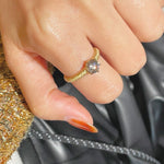 Hand - Brushed Silken Crown Ring – 1ct Solitaire - floysun