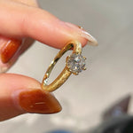 Hand - Brushed Silken Crown Ring – 1ct Solitaire - floysun