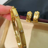 Handcrafted Brushed Classic Buccellati Bangle Golden - floysun