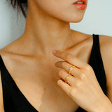 Handcrafted Brushed Clover Ring Pink Sapphires - floysun