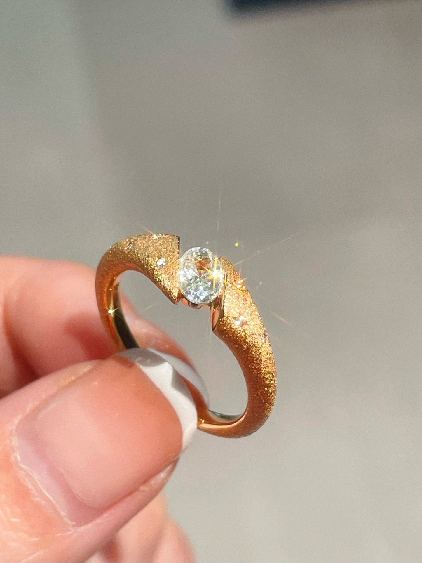 Handcrafted Brushed Hexagram Ring Buccellati - Inspired Elegance - floysun
