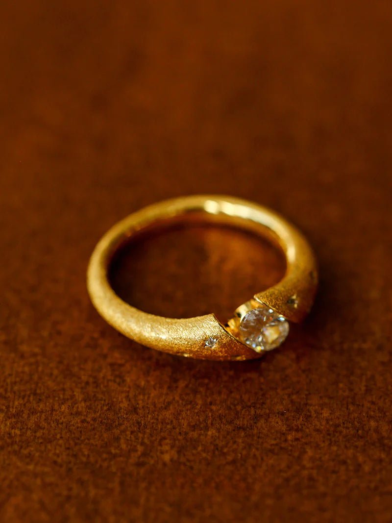 Handcrafted Brushed Hexagram Ring Buccellati - Inspired Elegance - floysun