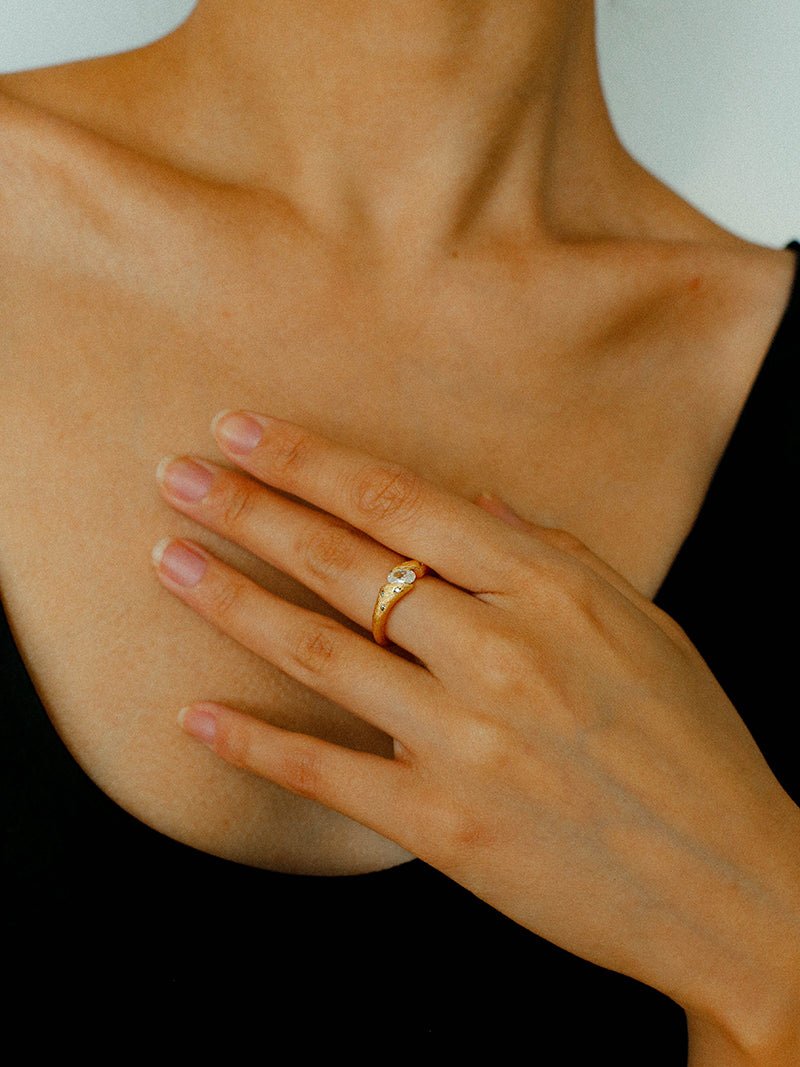 Handcrafted Brushed Hexagram Ring Buccellati - Inspired Elegance - floysun