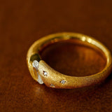 Handcrafted Brushed Hexagram Ring Buccellati - Inspired Elegance - floysun