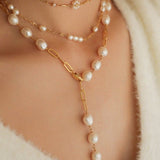 Handcrafted Chain Pearl Necklace Type J