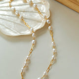 Handcrafted Chain Pearl Necklace Type J