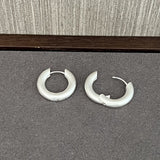Handcrafted Matte Frosted 925 Sterling Silver Solid Hoop Earrings - floysun