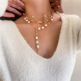 Handmade Chain Pearl Necklace Type C