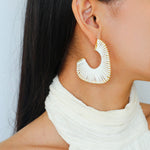 Handwoven Leather Half - Hoop Earrings - floysun