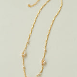 Handwoven Pearl Flower Chain Necklace Type G