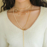 Handwoven Pearl Flower Chain Necklace Type G