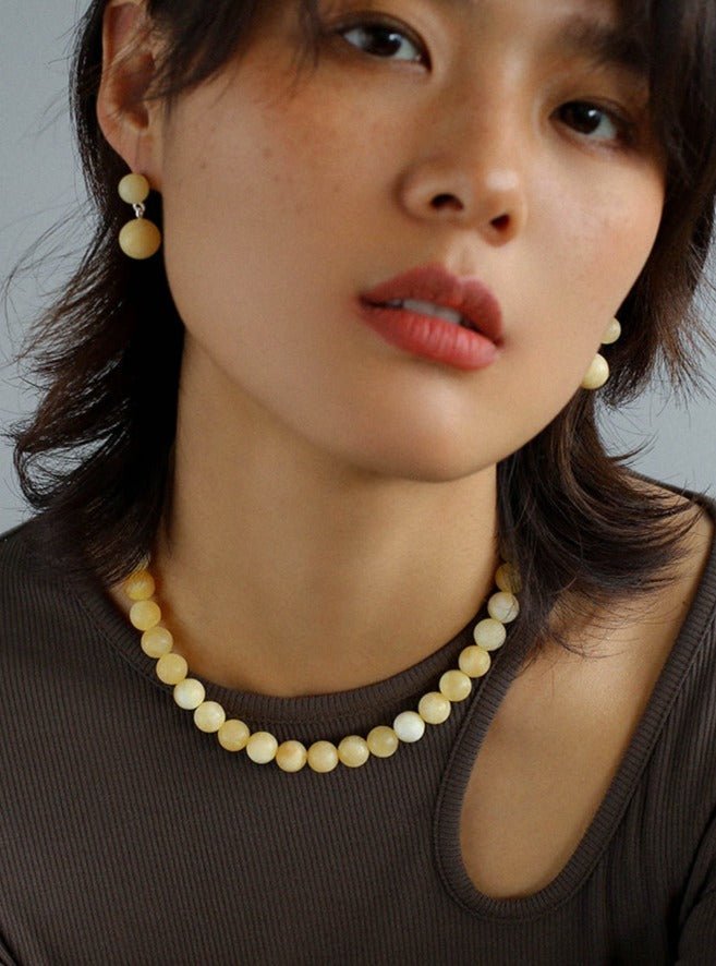 Harmonious Gemstone Necklaces Onyx Beaded 10mm Necklaces - floysun