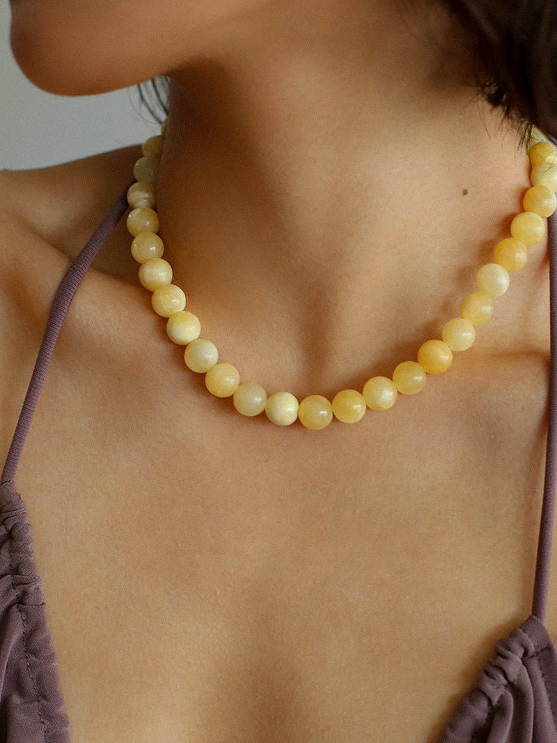 Harmonious Gemstone Necklaces Onyx Beaded 10mm Necklaces - floysun