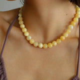 Harmonious Gemstone Necklaces Onyx Beaded 10mm Necklaces - floysun
