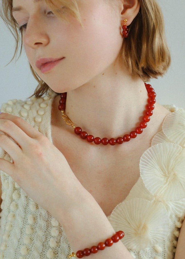 Harmonious Gemstone Necklaces Onyx Beaded 10mm Necklaces - floysun