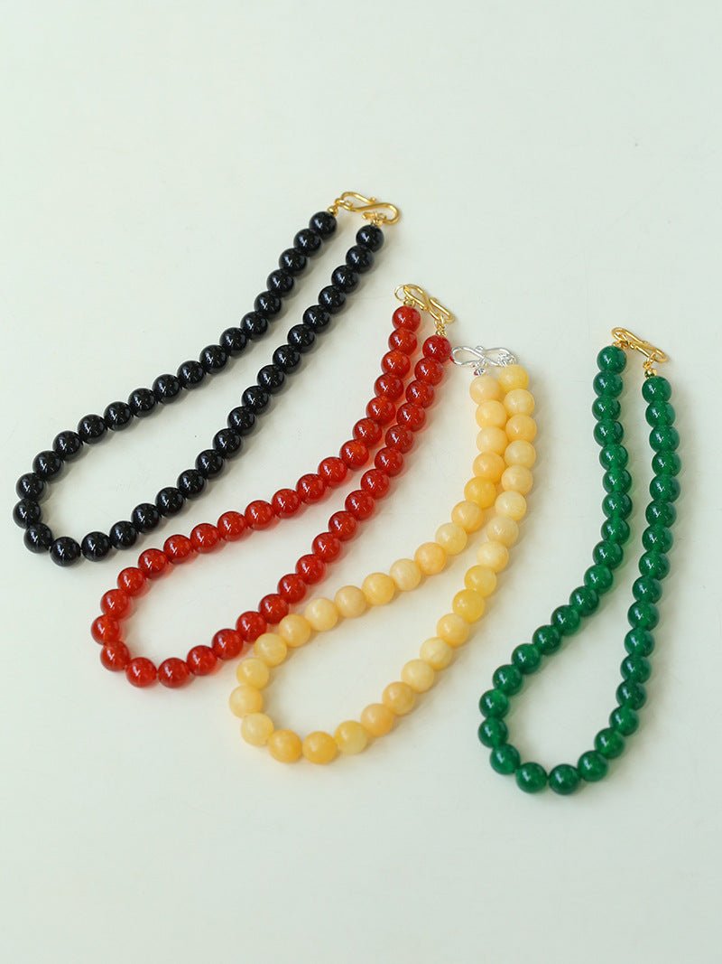 Harmonious Gemstone Necklaces Onyx Beaded 10mm Necklaces - floysun