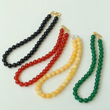 Harmonious Gemstone Necklaces Onyx Beaded 10mm Necklaces - floysun