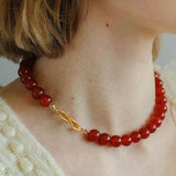Harmonious Gemstone Necklaces Onyx Beaded 10mm Necklaces - floysun