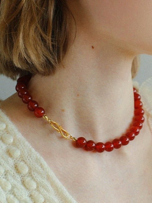 Harmonious Gemstone Necklaces Onyx Beaded 10mm Necklaces - floysun