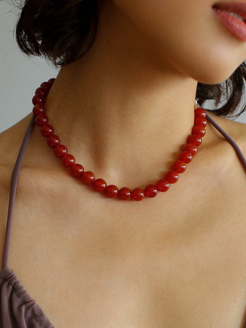 Harmonious Gemstone Necklaces Onyx Beaded 10mm Necklaces - floysun