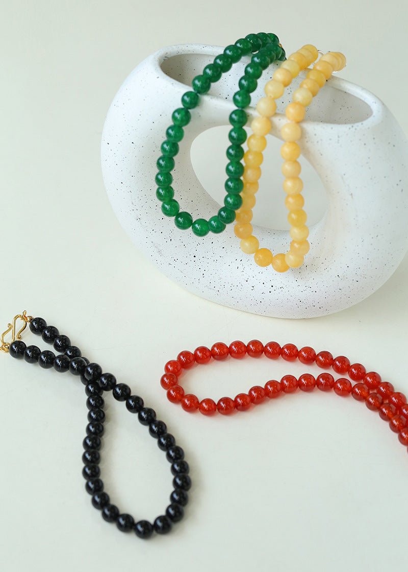 Harmonious Gemstone Necklaces Onyx Beaded 10mm Necklaces - floysun