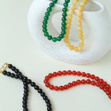 Harmonious Gemstone Necklaces Onyx Beaded 10mm Necklaces - floysun