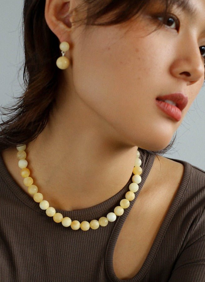 Harmonious Gemstone Necklaces Onyx Beaded 10mm Necklaces - floysun