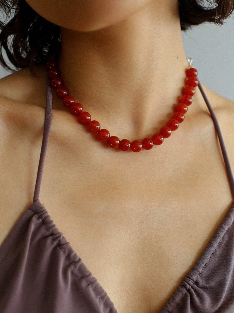 Harmonious Gemstone Necklaces Onyx Beaded 10mm Necklaces - floysun