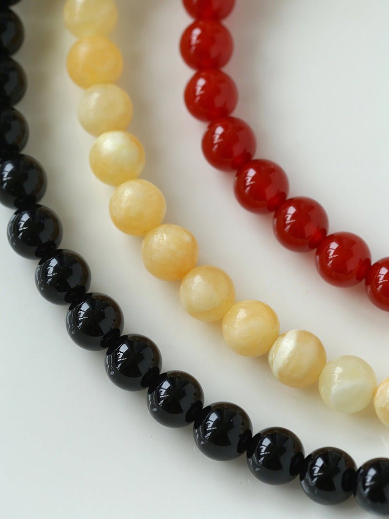 Harmonious Gemstone Necklaces Onyx Beaded 10mm Necklaces - floysun