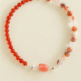 Harmony Red Agate & Red Resin Blossom Convertible Necklace - floysun
