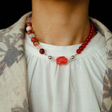 Harmony Red Agate & Red Resin Blossom Convertible Necklace - floysun