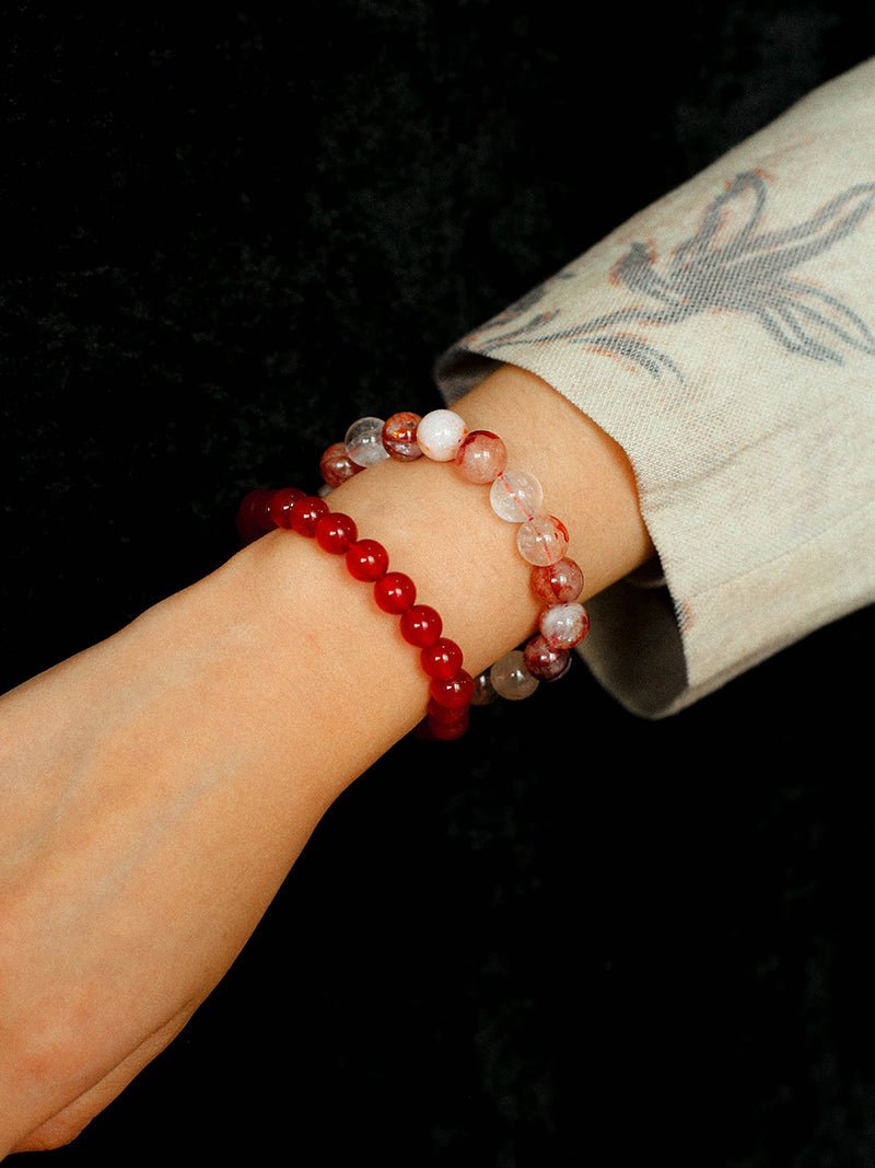 Harmony Red Agate & Red Resin Blossom Convertible Necklace - floysun