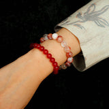 Harmony Red Agate & Red Resin Blossom Convertible Necklace - floysun