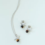 Harvest Wheat Four - Leaf Tiger Eye Pendant Necklace - floysun