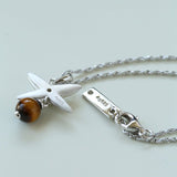 Harvest Wheat Four - Leaf Tiger Eye Pendant Necklace - floysun