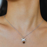 Harvest Wheat Four - Leaf Tiger Eye Pendant Necklace - floysun
