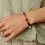 Heirloom Tomato Gemstone Bracelet – Irregular Colorful Beads - floysun