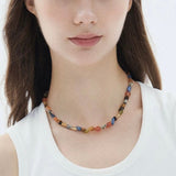 Heirloom Tomato Gemstone Necklace – Irregular Colorful Beads - floysun