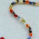 Heirloom Tomato Gemstone Necklace – Irregular Colorful Beads - floysun