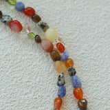 Heirloom Tomato Gemstone Necklace – Irregular Colorful Beads - floysun