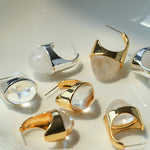 Hilltop Earrings – Gold White Crystal - floysun