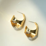 Hilltop Earrings – Gold White Crystal - floysun