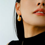 Hilltop Earrings – Gold White Crystal - floysun