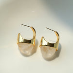 Hilltop Earrings – Gold White Jade - floysun